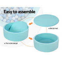 Thumbnail for Keezi Kids Ball Pit 90x30cm Ocean Foam Play Pool Barrier Toys Children Blue