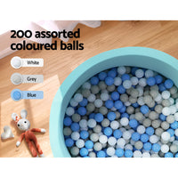 Thumbnail for Keezi Kids Ball Pit 90x30cm Ocean Foam Play Pool Barrier Toys Children Blue