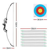 Thumbnail for Everfit 55lbs Bow Arrow Set Recurve Takedown Archery Hunting for Beginner Green