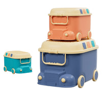 Thumbnail for Keezi 3PCS Toy Storage Box Cute Car Toy Container Kids Toys Organiser Snack Boxes