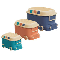 Thumbnail for Keezi 3PCS Toy Storage Box Cute Car Toy Container Kids Toys Organiser Snack Boxes