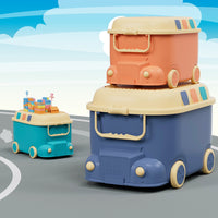 Thumbnail for Keezi 3PCS Toy Storage Box Cute Car Toy Container Kids Toys Organiser Snack Boxes