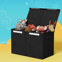 Thumbnail for Keezi Large Toy Box Chest Storage with Flip-Top Lid Foldable Organizer Bins