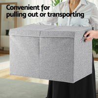 Thumbnail for Keezi Large Toy Box Chest Storage with Flip-Top Lid Foldable Organizer Bins Grey
