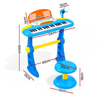 Thumbnail for Keezi Kids Piano Keyboard 37 Keys Electronic Musical Instrument Set w/ Stool Microphone