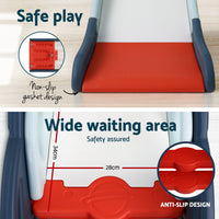 Thumbnail for Keezi Kids Slide Set Basketball Hoop Rings Outdoor Playground Toys 110cm Blue