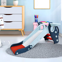 Thumbnail for Keezi Kids Slide Set Basketball Hoop Rings Outdoor Playground Toys 110cm Blue