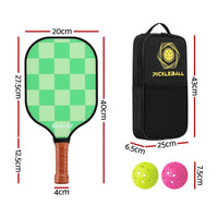 Thumbnail for Everfit Pickleball Paddle Set Fiberglass with Balls Bag Tournament Kit 2PCS Pickle Balls Rackets