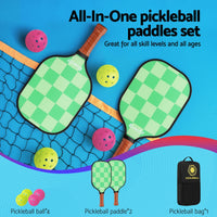 Thumbnail for Everfit Pickleball Paddle Set Fiberglass with Balls Bag Tournament Kit 2PCS Pickle Balls Rackets
