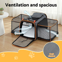 Thumbnail for i.Pet Pet Carrier Bag Foldable Expandable Dog Cat Travel Cage Portable Car Kennel