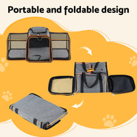 Thumbnail for i.Pet Pet Carrier Bag Foldable Expandable Dog Cat Travel Cage Portable Car Kennel