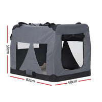 Thumbnail for i.Pet Pet Carrier Soft Crate Dog Cat Travel 82x58CM Portable Foldable Car XL