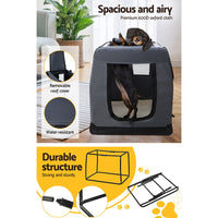 Thumbnail for i.Pet Pet Carrier Soft Crate Dog Cat Travel 82x58CM Portable Foldable Car XL