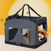 Thumbnail for i.Pet Pet Carrier Soft Crate Dog Cat Travel 82x58CM Portable Foldable Car XL