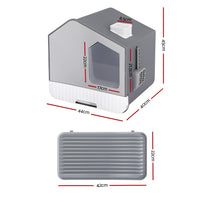 Thumbnail for i.Pet Cat Litter Box Large Tray Kitty Toilet Enclosed Cat Litter Box Hooded Scoop Mat Grey