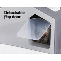 Thumbnail for i.Pet Cat Litter Box Large Tray Kitty Toilet Enclosed Cat Litter Box Hooded Scoop Mat Grey