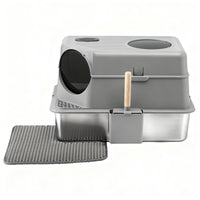 Thumbnail for i.Pet Cat Litter Box Large Stainless Steel High Sided Pet Toilet Odour Control
