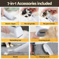Thumbnail for i.Pet Pet Grooming Kit Vacuum Dog Cat Hair Dryer Remover Clipper Brushes Cleaning