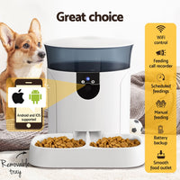 Thumbnail for i.Pet Automatic Pet Feeder Dog Cat Camera Wifi Smart Food Dispenser Timer 7L APP