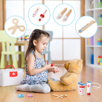 Thumbnail for Keezi Kids Doctor Nurse Medical Case Pretend Play Set Stethoscope Medicine Toys