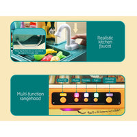 Thumbnail for Keezi Kids Kitchen Pretend Play Set Cooking Sound Steam Light Function