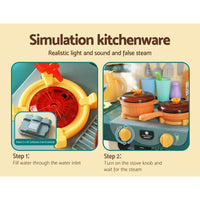 Thumbnail for Keezi Kids Kitchen Pretend Play Set Cooking Sound Steam Light Function