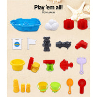 Thumbnail for Keezi Kids Sandpit Pretend Play Set Outdoor Toys Water Table Activity Play Set