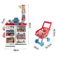 Thumbnail for Keezi Kids Pretend Role Play Supermarket 24 Piece Playset Cash Register Trolley