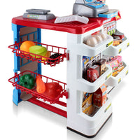 Thumbnail for Keezi Kids Pretend Role Play Supermarket 24 Piece Playset Cash Register Trolley