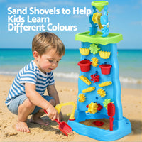 Thumbnail for Keezi Kids Sand and Water Table Waterfall Wall Sandpit Toys Beach Shovel
