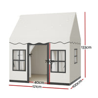 Thumbnail for Keezi Kids Play Tent Playhouse Castle with String Lights Floor Mat Side Pocket