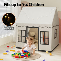 Thumbnail for Keezi Kids Play Tent Playhouse Castle with String Lights Floor Mat Side Pocket