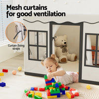 Thumbnail for Keezi Kids Play Tent Playhouse Castle with String Lights Floor Mat Side Pocket