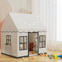 Thumbnail for Keezi Kids Play Tent Playhouse Castle with String Lights Floor Mat Side Pocket