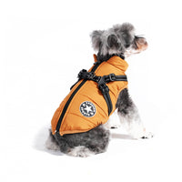 Thumbnail for Waterproof Dog Winter Jacket with Harness and Fleece, Compatible with Orange S Size