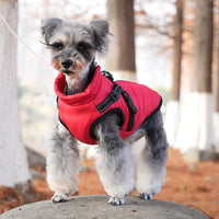 Thumbnail for Waterproof Dog Winter Jacket with Harness and Fleece, Compatible with Orange S Size