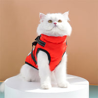 Thumbnail for Waterproof Dog Winter Jacket with Harness and Fleece, Compatible with Orange S Size