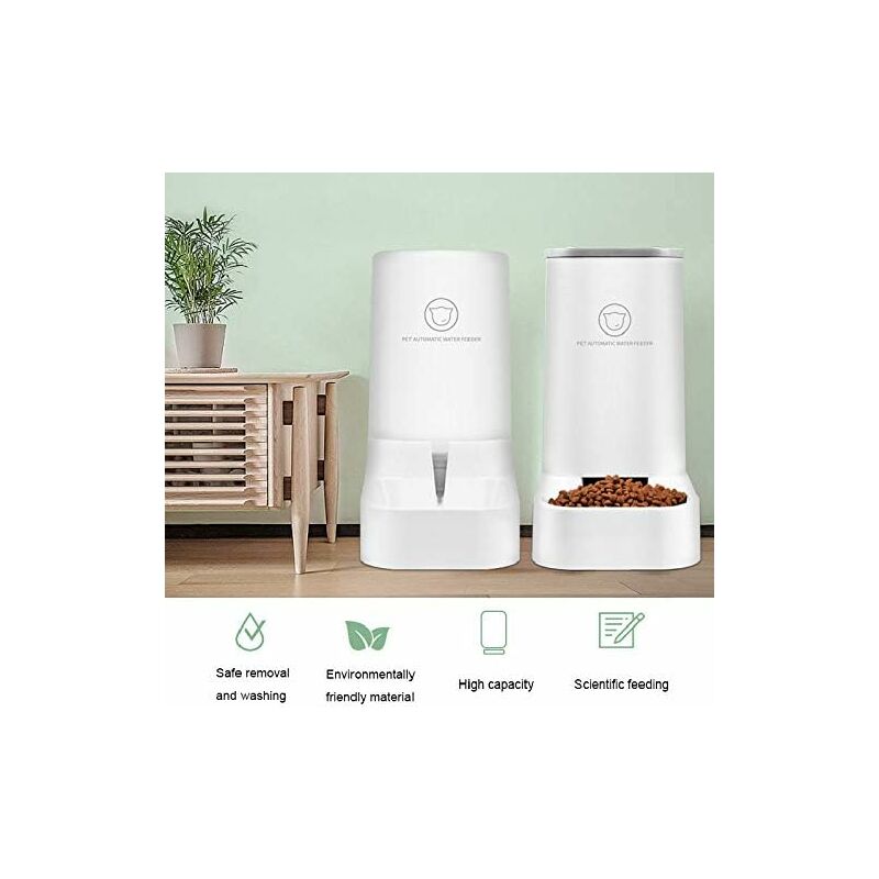 Automatic Food/Water Dispenser Fountain-3.75Lx 2 Pieces- Dog/Cat Food/Pet Bowl Accessories Bpa Free