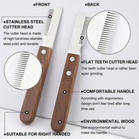Thumbnail for Right Handed Trimmer Knife Professional Dog Stripping Knife With Ergonomic Wooden Handle