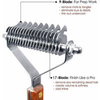 Thumbnail for Coat King Rake Pet Undercoat Rake Dog Dematting Comb Pet Grooming Brush Tool Deshedding 17+9 Double Sided Teeth