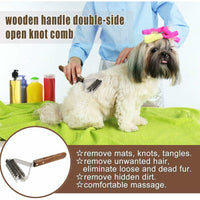 Thumbnail for Coat King Rake Pet Undercoat Rake Dog Dematting Comb Pet Grooming Brush Tool Deshedding 17+9 Double Sided Teeth
