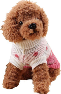 Thumbnail for Dog Coat - Dog Sweater - Classic Knit Turtleneck Sweater - Warm Winter Dog Clothes - Adorable Strawberry Heart Pattern - Perfect for Small and Medium Dogs - Pink - Size L