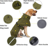 Thumbnail for Dog Raincoat - Dog Jacket - Waterproof Winter Dog Coat - Windproof Dog Coat - Winter Dog Coat - Reflective Strip - Green - Size S - Perfect for Small and Medium Dogs