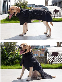 Thumbnail for Dog Raincoat - Dog Jacket - Waterproof Winter Dog Coat - Windproof Dog Coat - Winter Dog Coat - Reflective Strip - Black - Size XL - Perfect for Medium-Sized Dogs