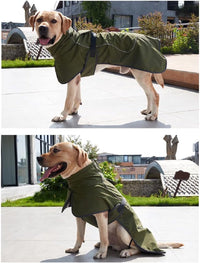 Thumbnail for Dog Raincoat - Dog Jacket - Waterproof Winter Dog Coat - Windproof Dog Coat - Winter Dog Coat - Reflective Strip - Green - Size XL - Perfect for Medium-Sized Dogs