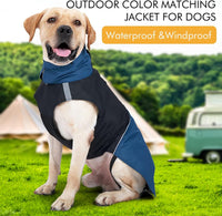 Thumbnail for Dog Raincoat - Dog Jacket - Waterproof Winter Dog Jackets - Windproof Dog Jacket - Winter Dog Jacket - Reflective Strip - Perfect for Small Dogs - Medium-Sized Dogs - Blue and Black - Size M