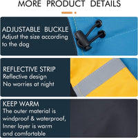 Thumbnail for Dog Raincoat - Dog Jacket - Waterproof Winter Dog Jackets - Windproof Dog Jacket - Winter Dog Jacket - Reflective Strip - Perfect for Small Dogs - Medium-Sized Dogs - Blue and Black - Size M