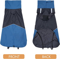 Thumbnail for Dog Raincoat - Dog Jacket - Waterproof Winter Dog Jackets - Windproof Dog Jacket - Winter Dog Jacket - Reflective Strip - Perfect for Small Dogs - Medium-Sized Dogs - Blue and Black - Size M