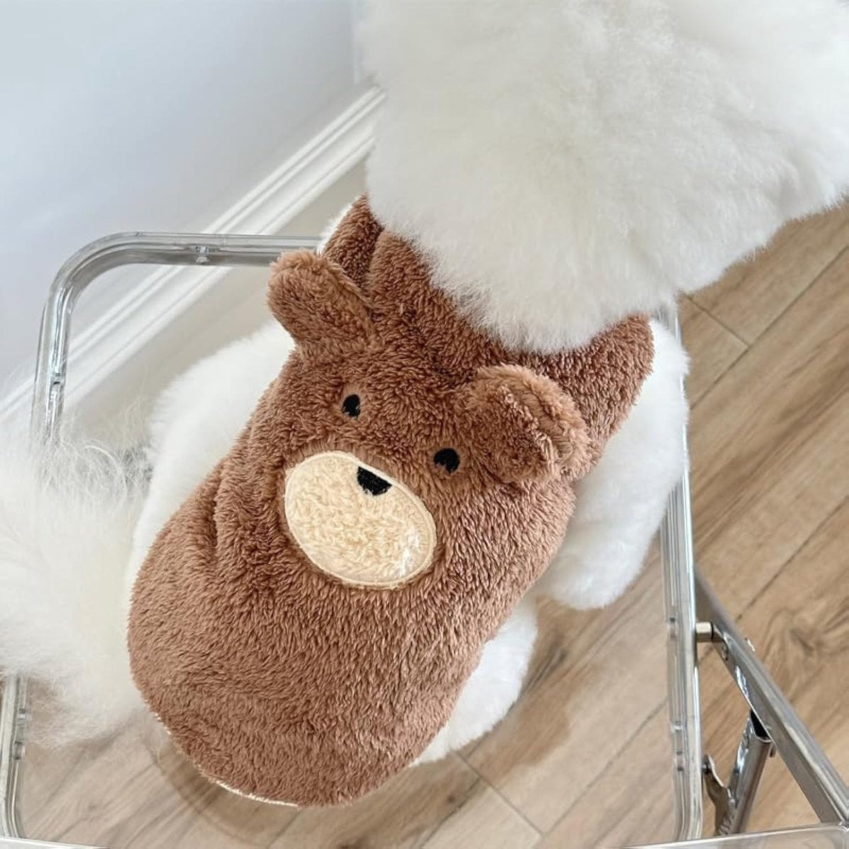 Dog Sweater - Dog Coat - Warm Winter Sweater - Warm Dog Coat - Teddy Bear - Plush Coat - Warm Clothes - Perfect for Small Dogs - Medium Dogs - Dog - Coffee - Size Medium - Size XL