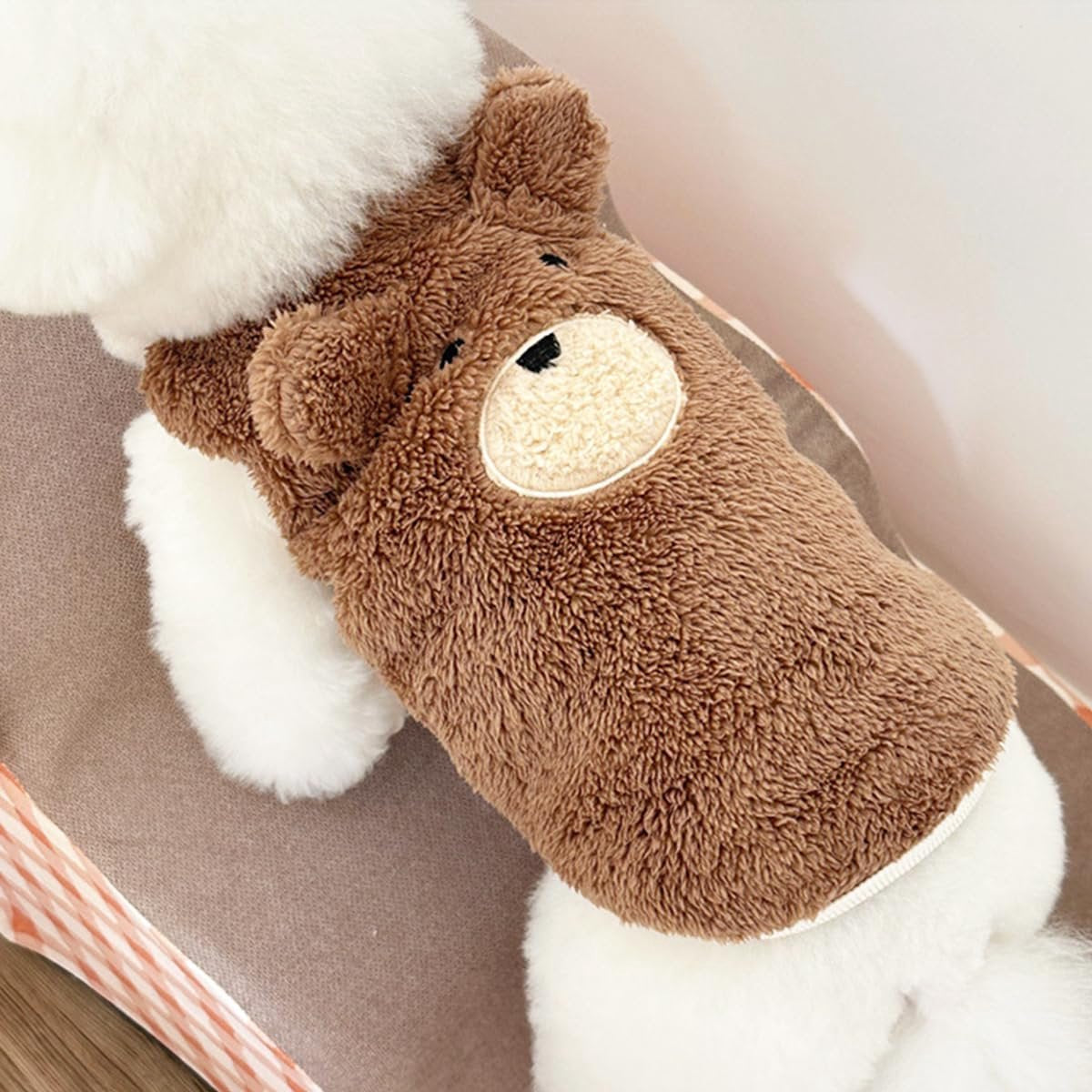 Dog Sweater - Dog Coat - Warm Winter Sweater - Warm Dog Coat - Teddy Bear - Plush Coat - Warm Clothes - Perfect for Small Dogs - Medium Dogs - Dog - Coffee - Size Medium - Size XL